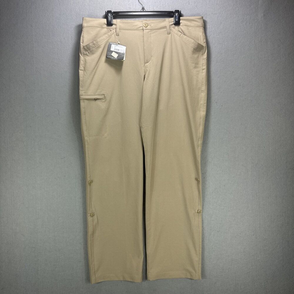 NWT Eddie Bauer Adventurer Roll Up Women’s Khaki Lightweight Hiking Pants Sz 16